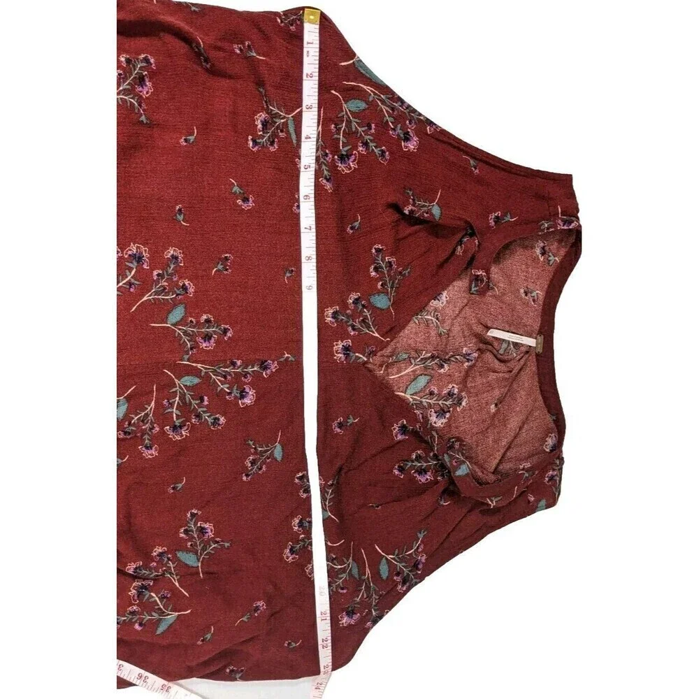 Free People Tree Swing Printed‎ Tunic Dress Crimson XS